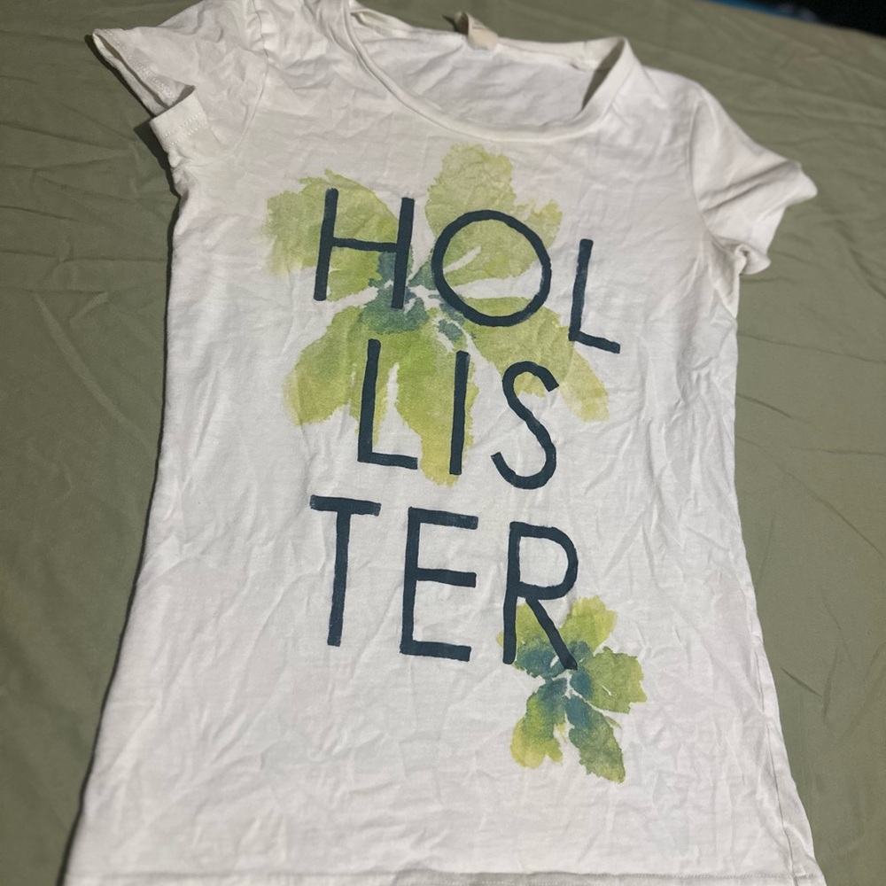 Hollister White Fitted Cap Sleeve Tee